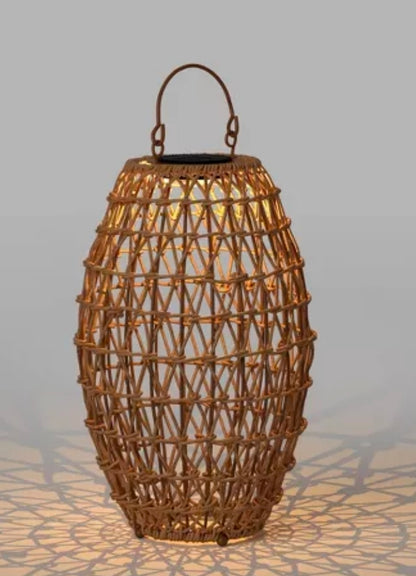 Open Weave Solar LED Large Outdoor Lantern 19.5" Tall