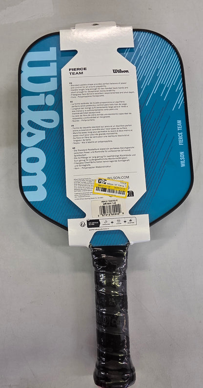 Wilson 16'' Fierce Team Traditional Pickleball Paddle - Blue: Fiberglass Material, 4-1/4" Grip Size