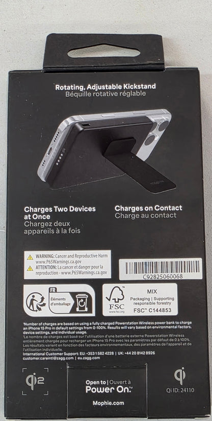 Mophie Powestation Wireless Slim Stand - 5000mAh Qi2 15w Power Bank with Stand
