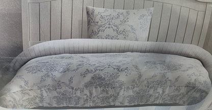 Twin Floral Ruffle Edge  Comforter and Sham Set