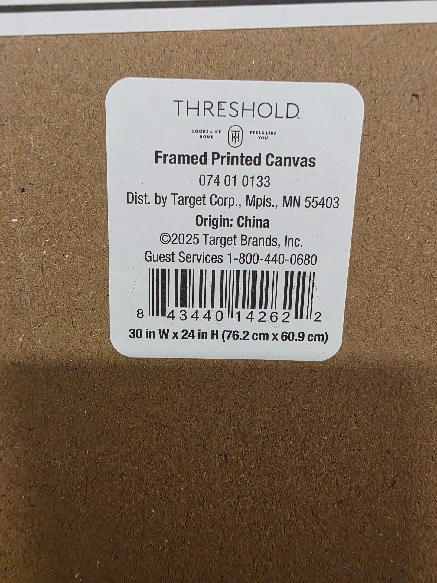 30" x 24" 2pk Marble Framed Printed Canvases Black/Tan - Threshold™: Abstract Digital Art, AS-IS PICKUP ONLY