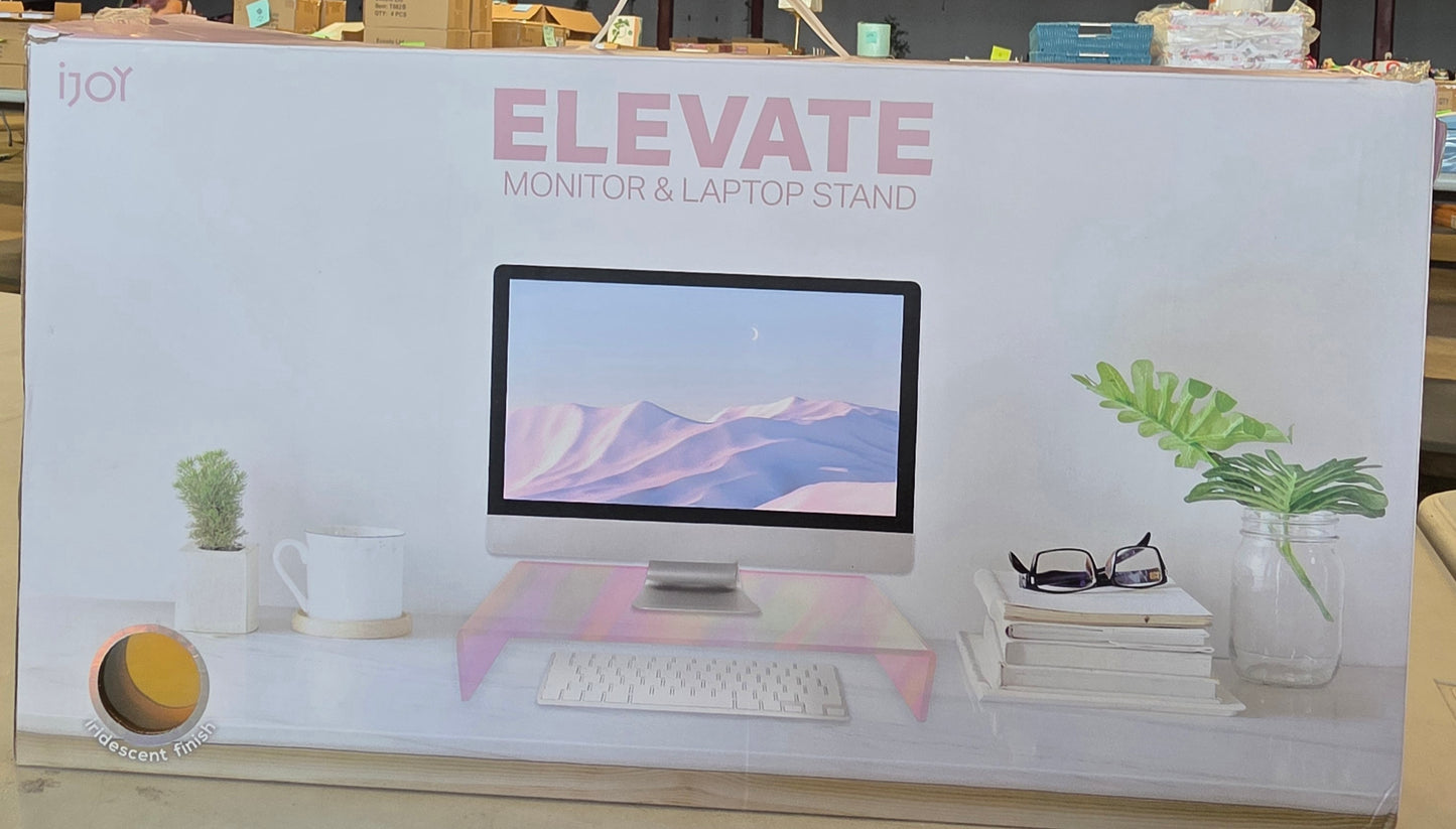 iJoy Elevate Monitor and Laptop Stand for Laptops upto 17” – Opal Sky