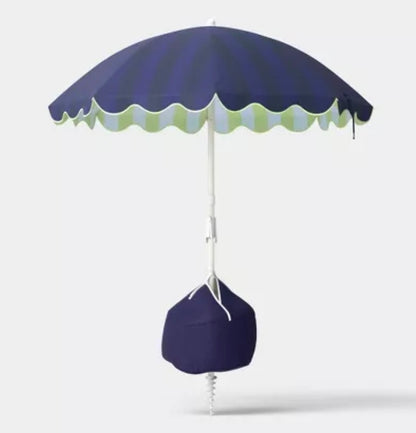 6' Round Beach Umbrella Navy Blue - Room Essentials™ PICKUP ONLY