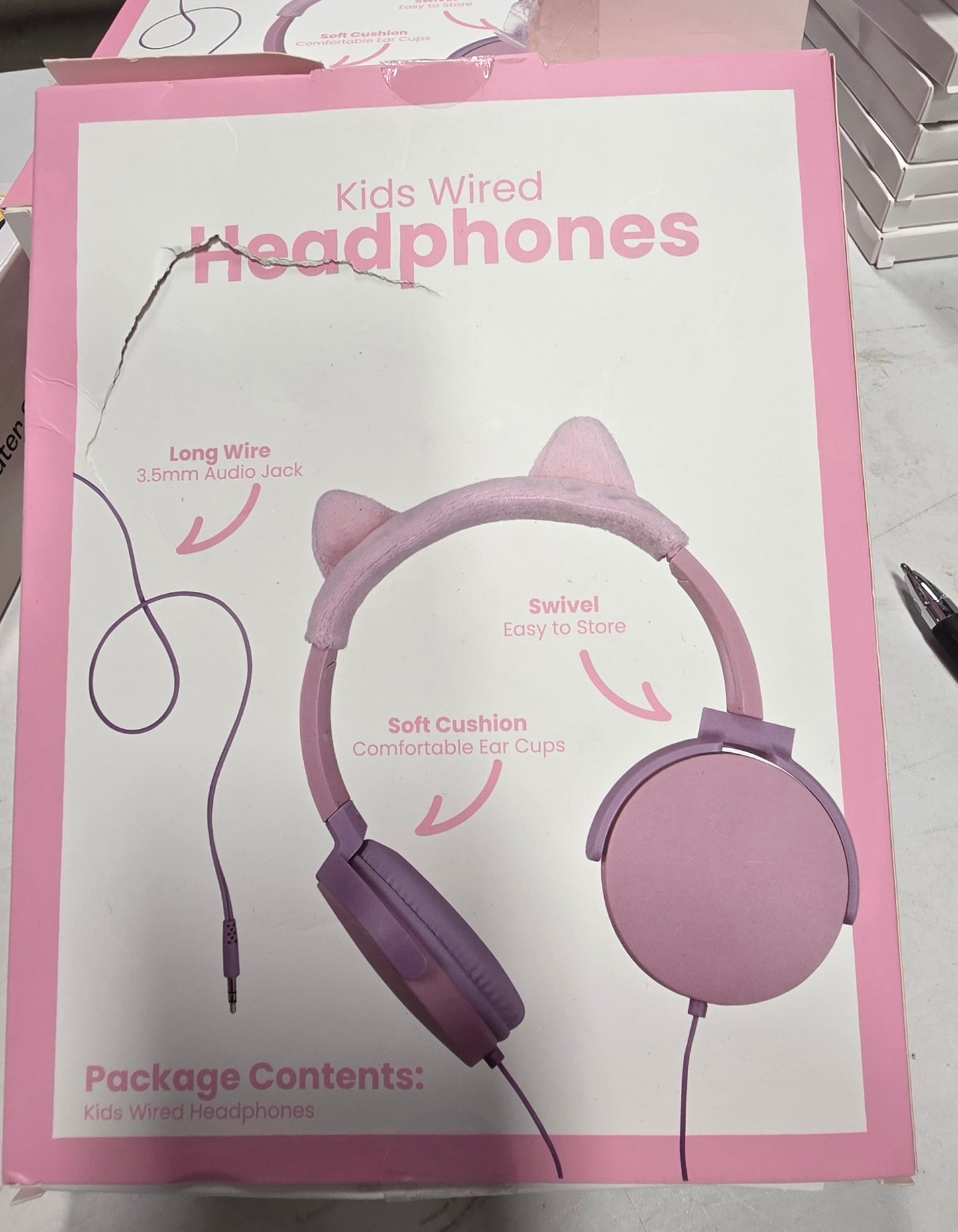 Vivitar Kids' Over the Ear Headphones - Cat Ears Damage box