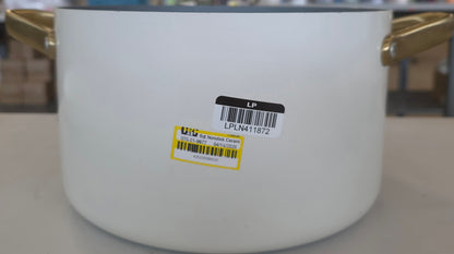 6qt Nonstick Ceramic Coated Aluminum Stock Pot with Champagne Handle Cream - Figmint™