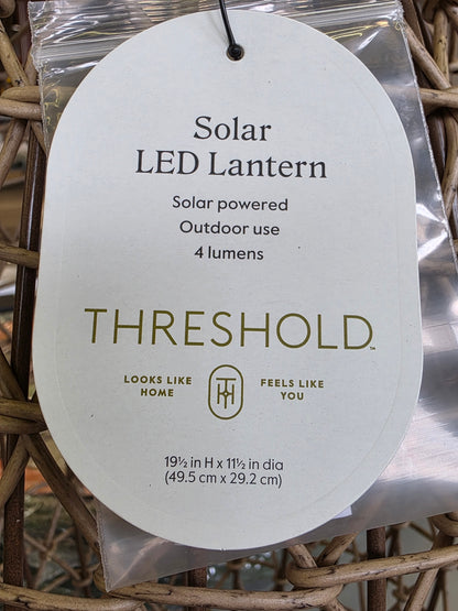 Open Weave Solar LED Large Outdoor Lantern 19.5" Tall