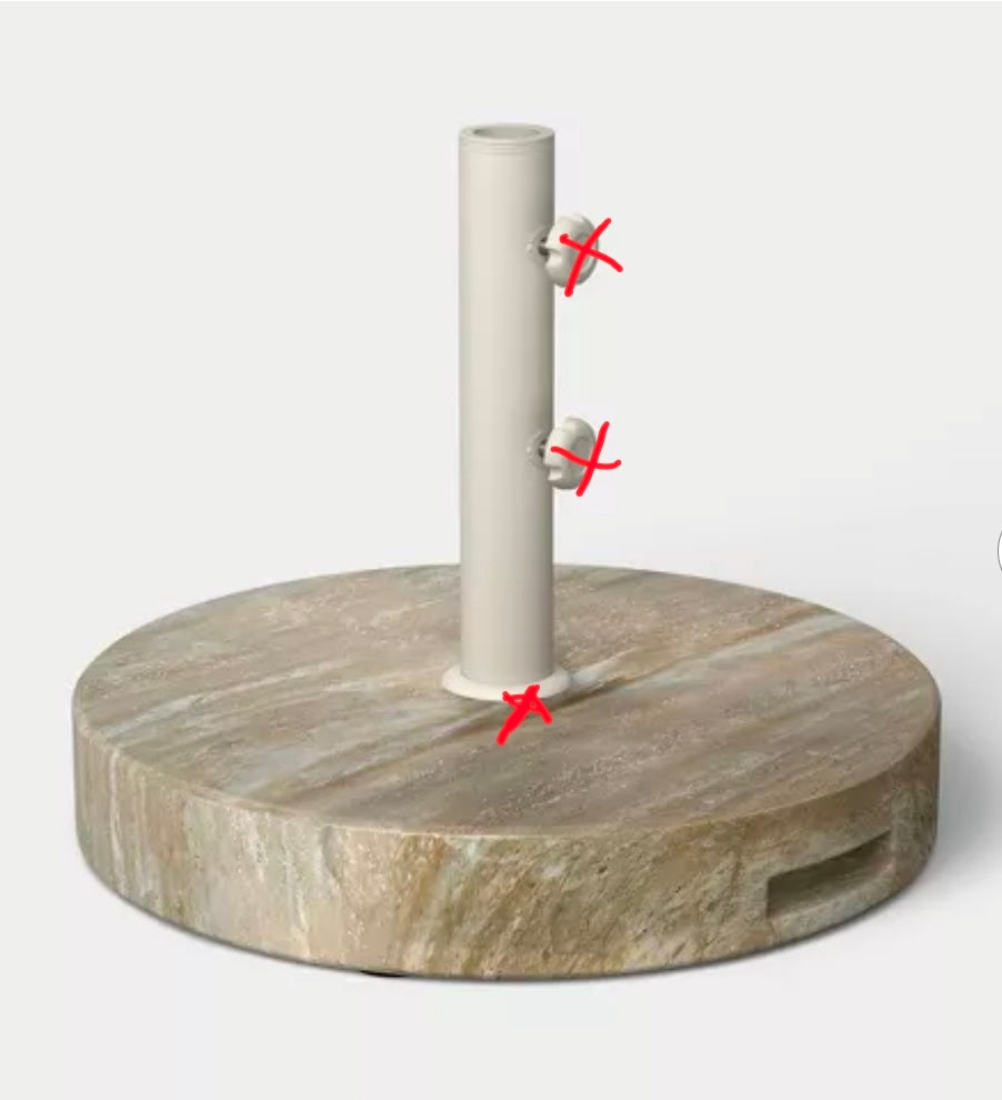 48.5lb Round Outdoor Patio Cantilever Umbrella Base Cream - Threshold™ AS-IS  PICKUP ONLY