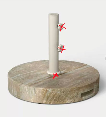 48.5lb Round Outdoor Patio Cantilever Umbrella Base Cream - Threshold™ AS-IS  PICKUP ONLY