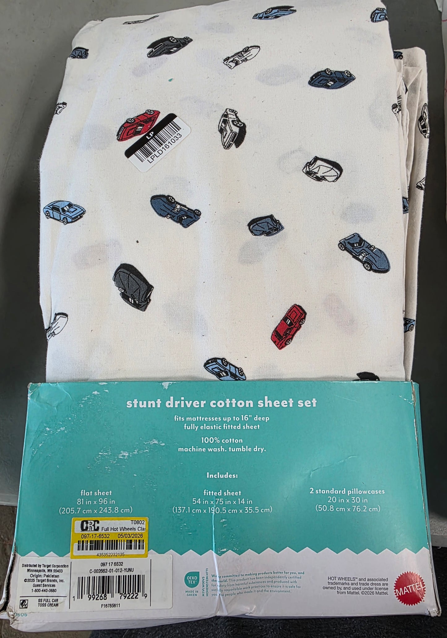 Full Sheet Set Hot Wheels Classic Car Kids' Cotton Sheet Set Cream - Hot Wheels