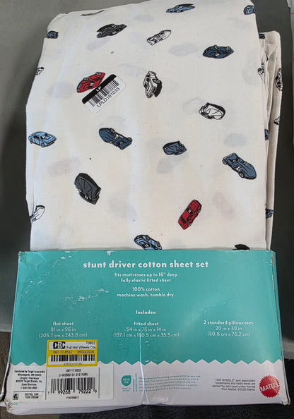 Full Sheet Set Hot Wheels Classic Car Kids' Cotton Sheet Set Cream - Hot Wheels