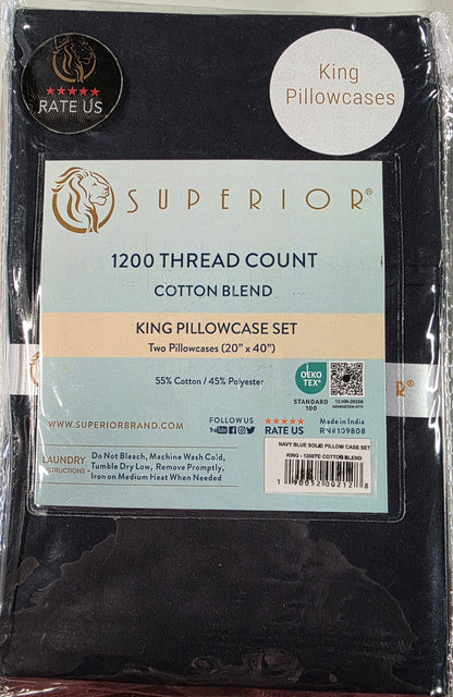 Superior 1200 Thread King Pillowcase Set