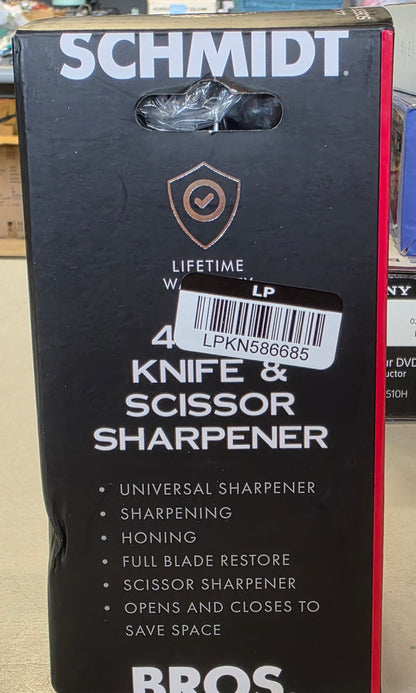 Schmidt Bros Cutlery 4-In-1 Compact Knife and Scissor Sharpener