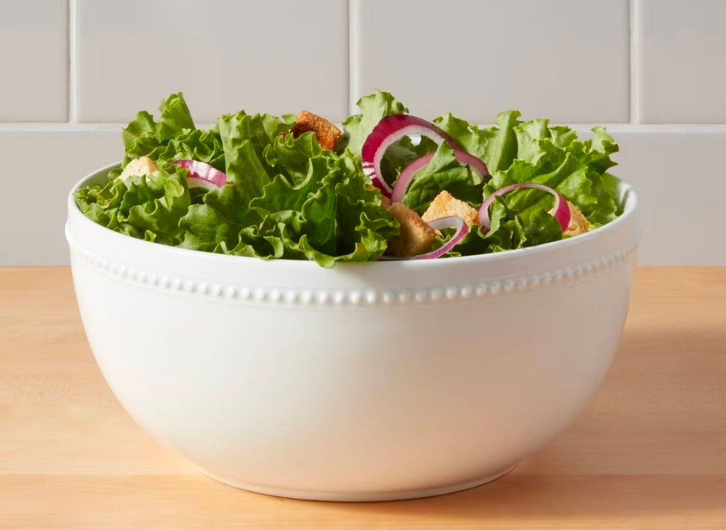 128oz Ceramic Beaded Serving Bowl White - Threshold™