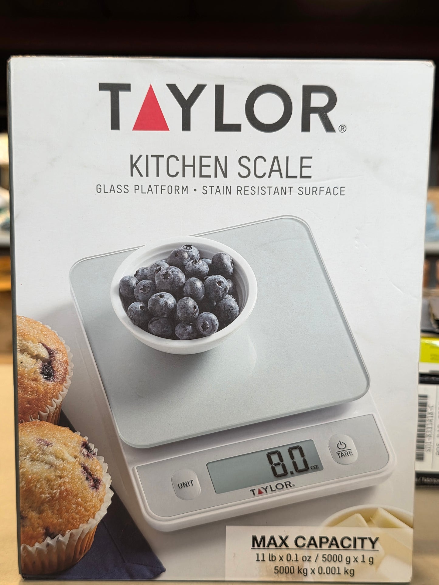 Taylor Digital Kitchen Glass Top 11lb Food Scale Silver