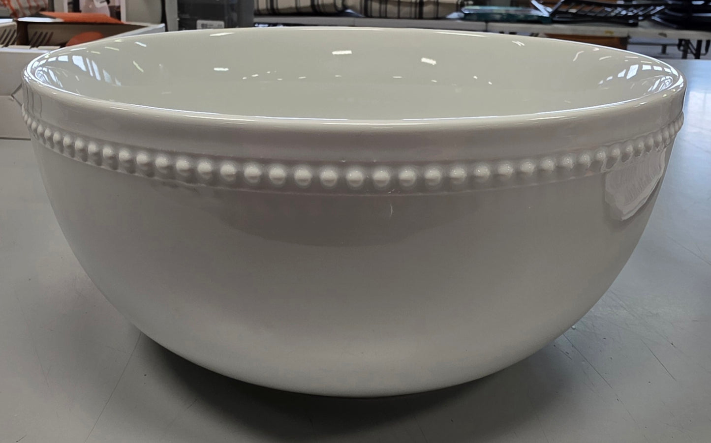 128oz Ceramic Beaded Serving Bowl White - Threshold™