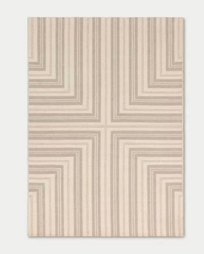 5'x7' Pieced Striped Outdoor Patio Woven Area Rug Tan - Threshold™ designed with Studio McGee PICKUP ONLY
