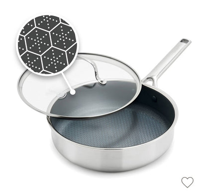 GreenPan prism 5qt hybrid stainless steel and ceramic nonstick saute pan with lid - SOME MINOR COSMETIC FLAWS - PICK UP ONLY