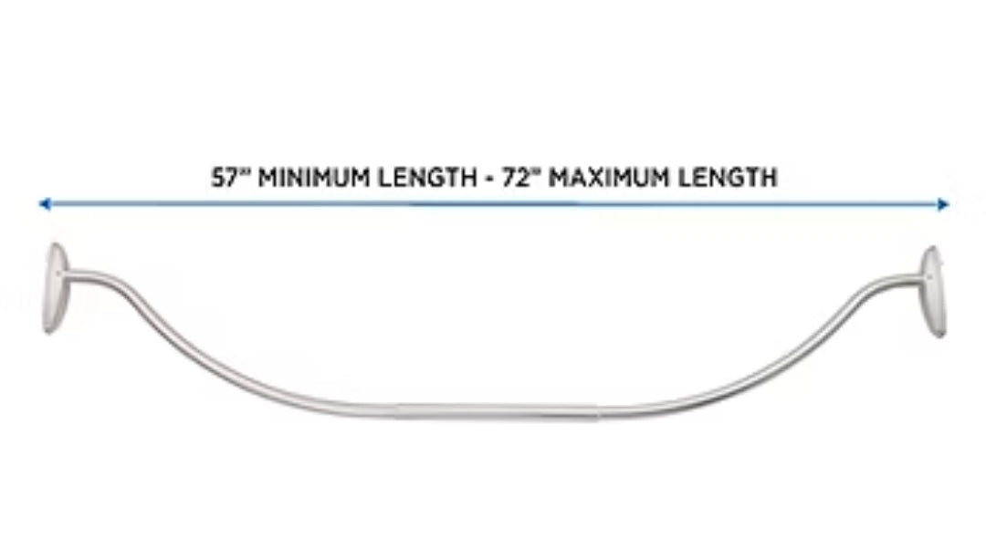Kenney Curved 57-72 INCH Adjustable Tension Shower Curtain Rod