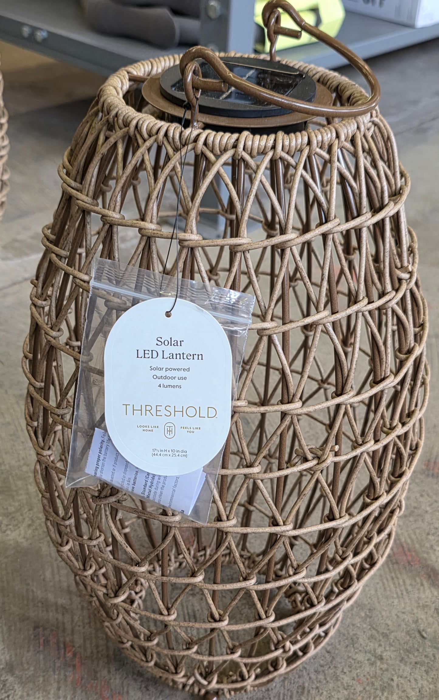 Open Weave Solar LED Medium Outdoor Lantern 17.5" Tall