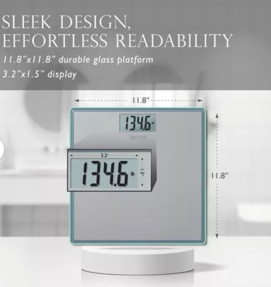 Digital Glass Bathroom Scale Gray/Silver - Taylor