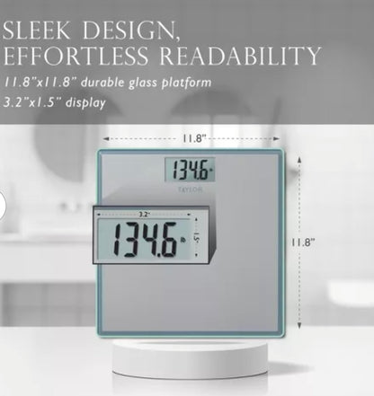 Digital Glass Bathroom Scale Gray/Silver - Taylor