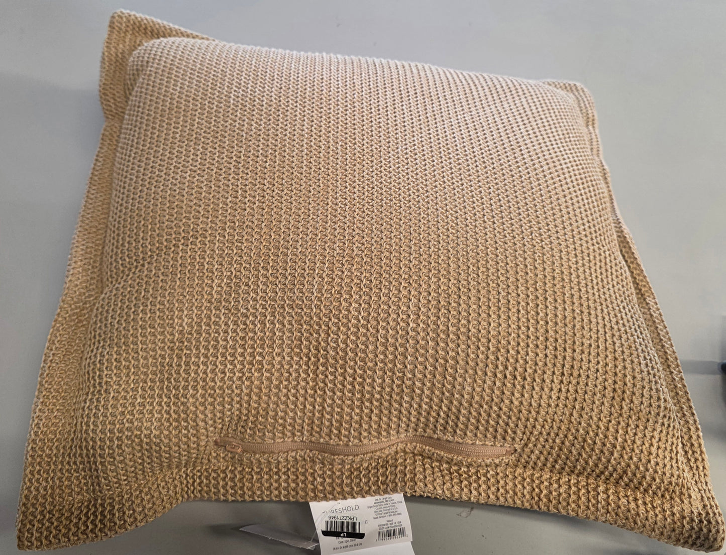 Faux Natural Outdoor Knit Pillow Cushion Tan - Threshold™ PICKUP ONLY
