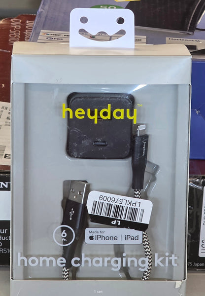 2-Port Wall Charger 15W USB-C & 5W USB-A (with 6' Lightning to USB-A Cable) - heyday™