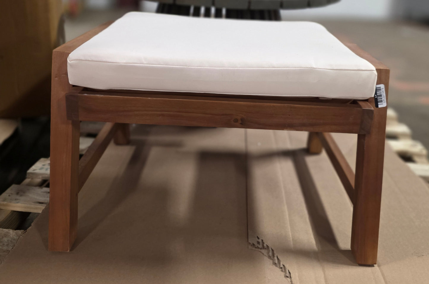 Christopher Knight Home Temecula Acacia Wood Ottoman with Cushion PICKUP ONLY
