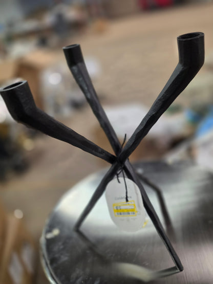 3pc Metal Candelabra Holder Black - Threshold™