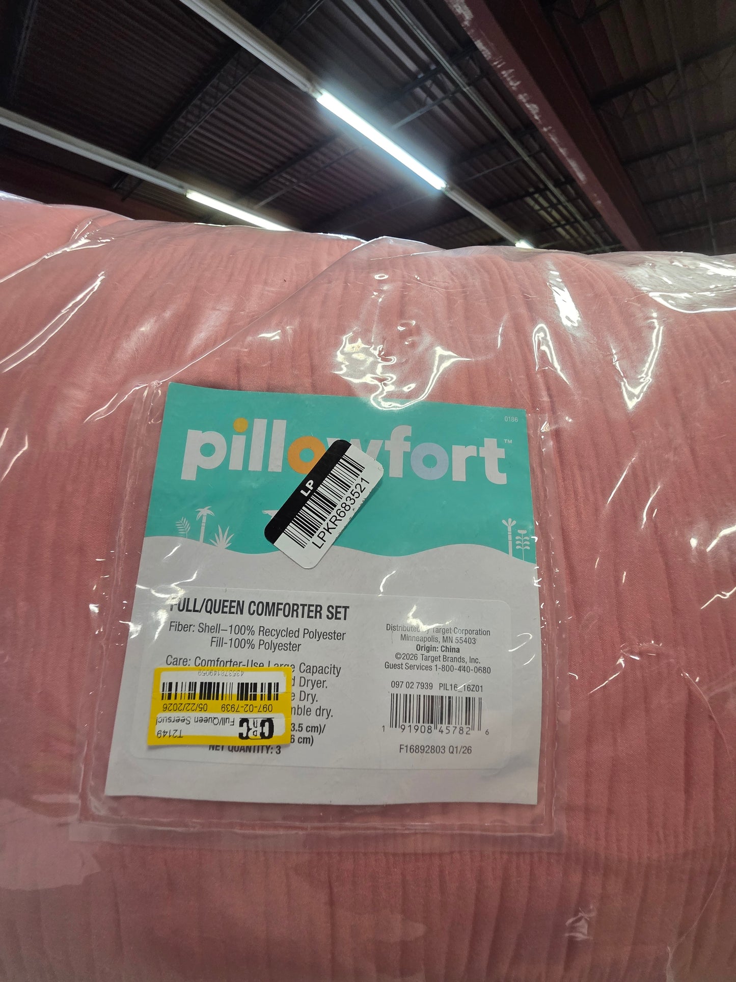 Full/Queen Seersucker Kids' Comforter Set Rose Pink - Pillowfort™: Microfiber Bedding, OEKO-TEX Certified, 3-Piece