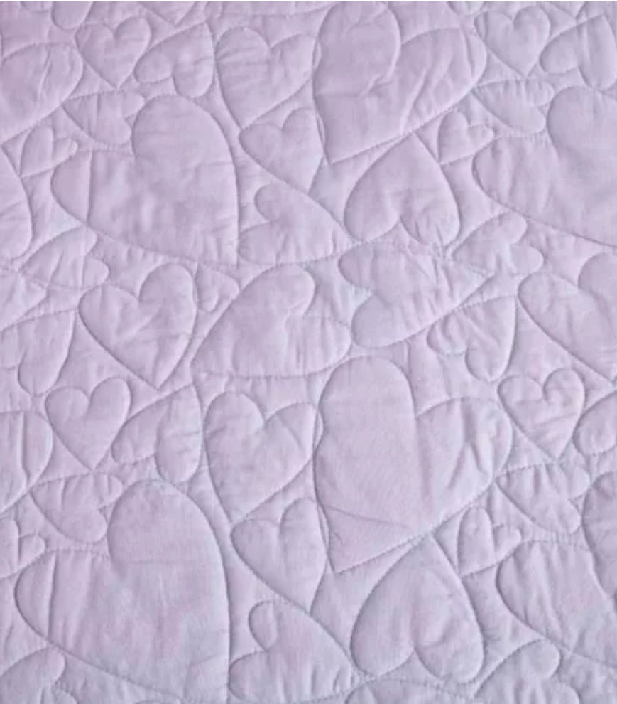 4Pc Twin Heart Kids' Quilt Set Lavender - Urban Playground: Girls Bedding Set with Decorative Pillows, Embroidered Details