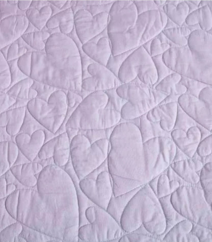 4Pc Twin Heart Kids' Quilt Set Lavender - Urban Playground: Girls Bedding Set with Decorative Pillows, Embroidered Details