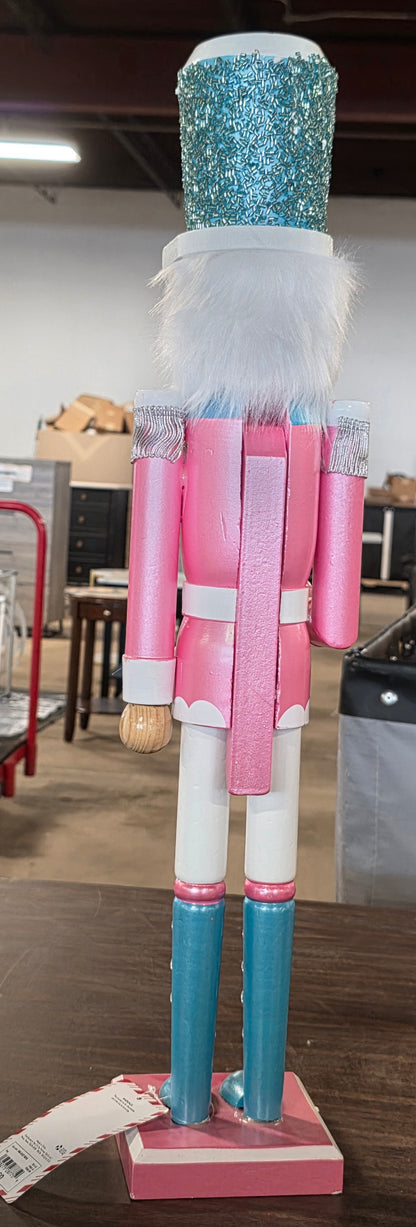 North Pole Trading Co. 24” Pink Wood Nutcracker 2025 Light Tone