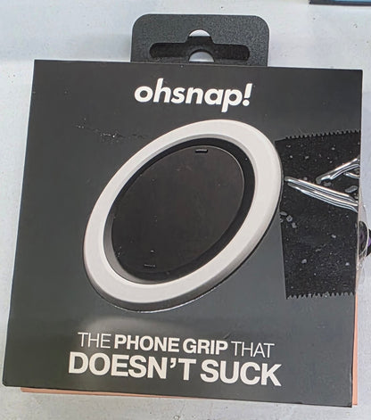 ohsnap! Snap Grip Luxe Magnetic Phone Grip - Ultra Thin, Fits Any Phone - Pure Silver: Aluminum, MagSafe Compatible