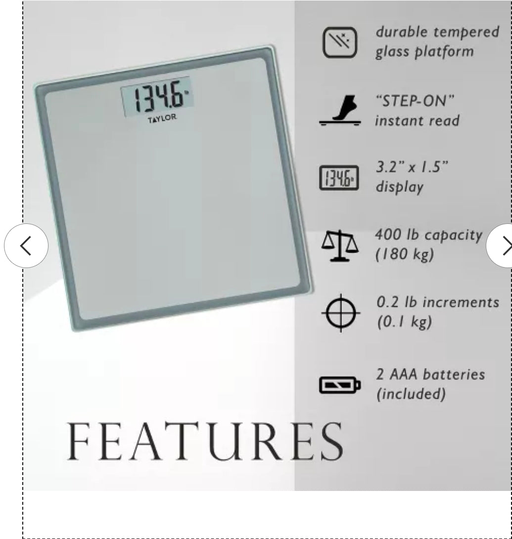 Digital Glass Bathroom Scale Gray/Silver - Taylor