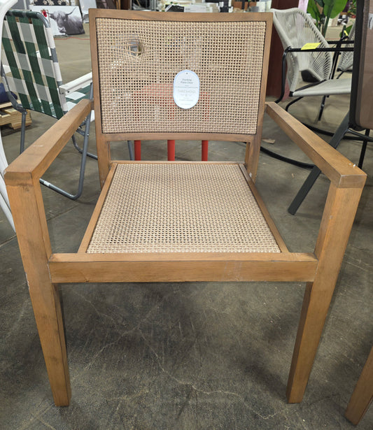 Wood Caning Stackable Patio Chair Brown - Threshold™ designed with Studio McGee. AS-IS PICKUP ONLY