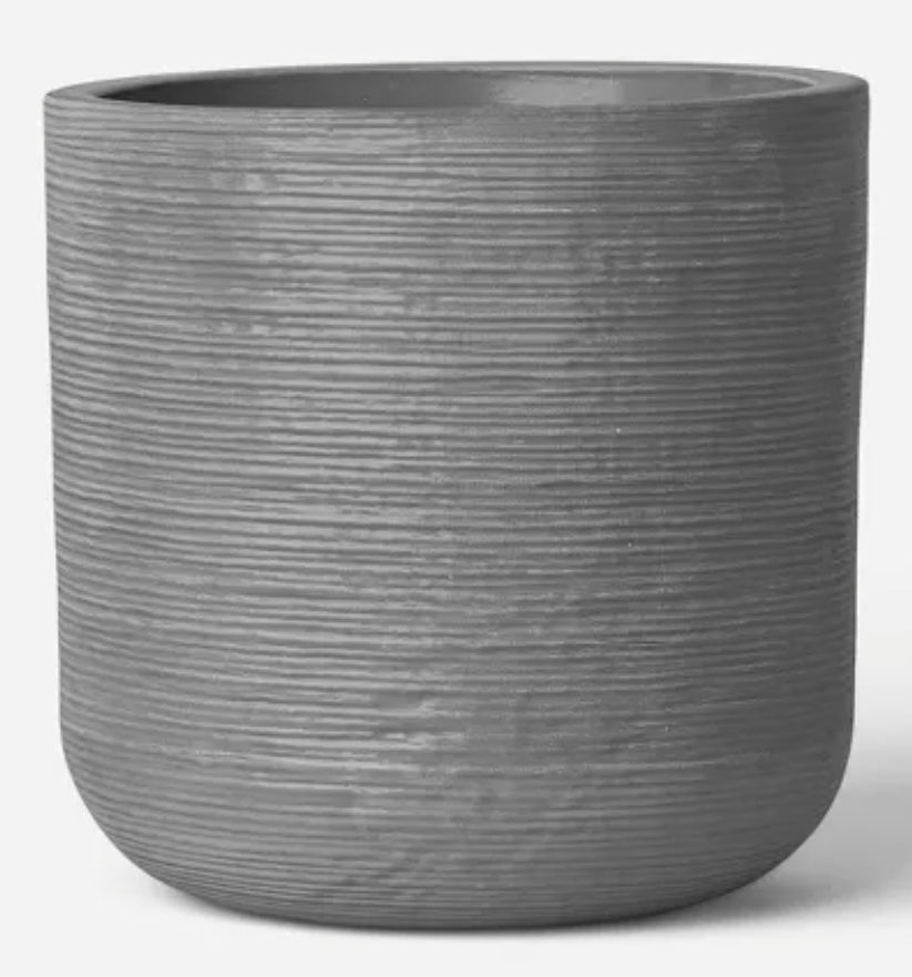 Fluted Outdoor Planter Gray 12" - Threshold™
