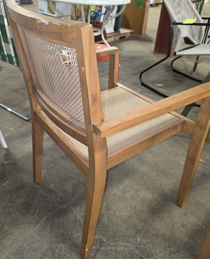 Wood Caning Stackable Patio Chair Brown - Threshold™ designed with Studio McGee. AS-IS PICKUP ONLY