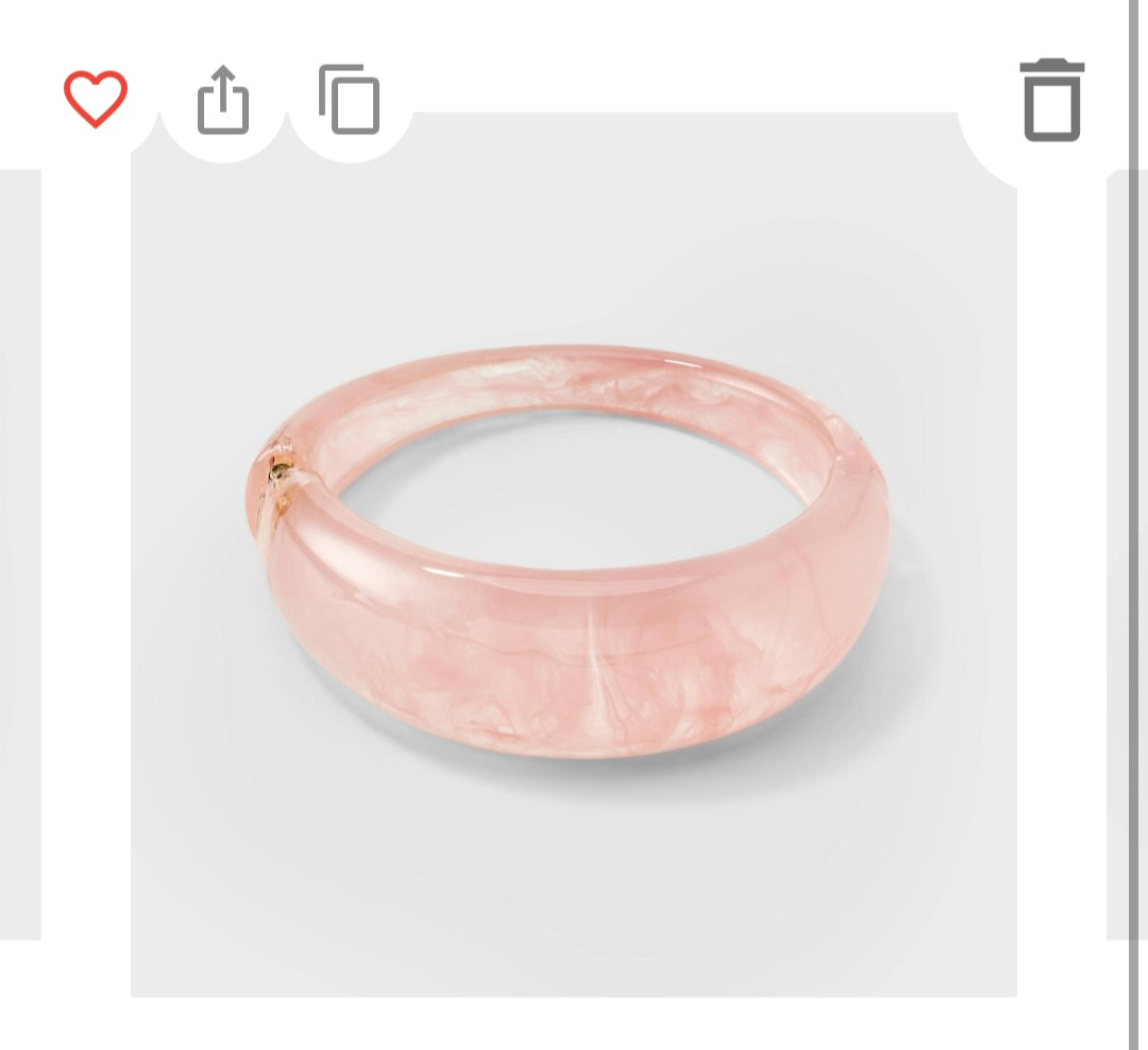 Acrylic hinged bangle