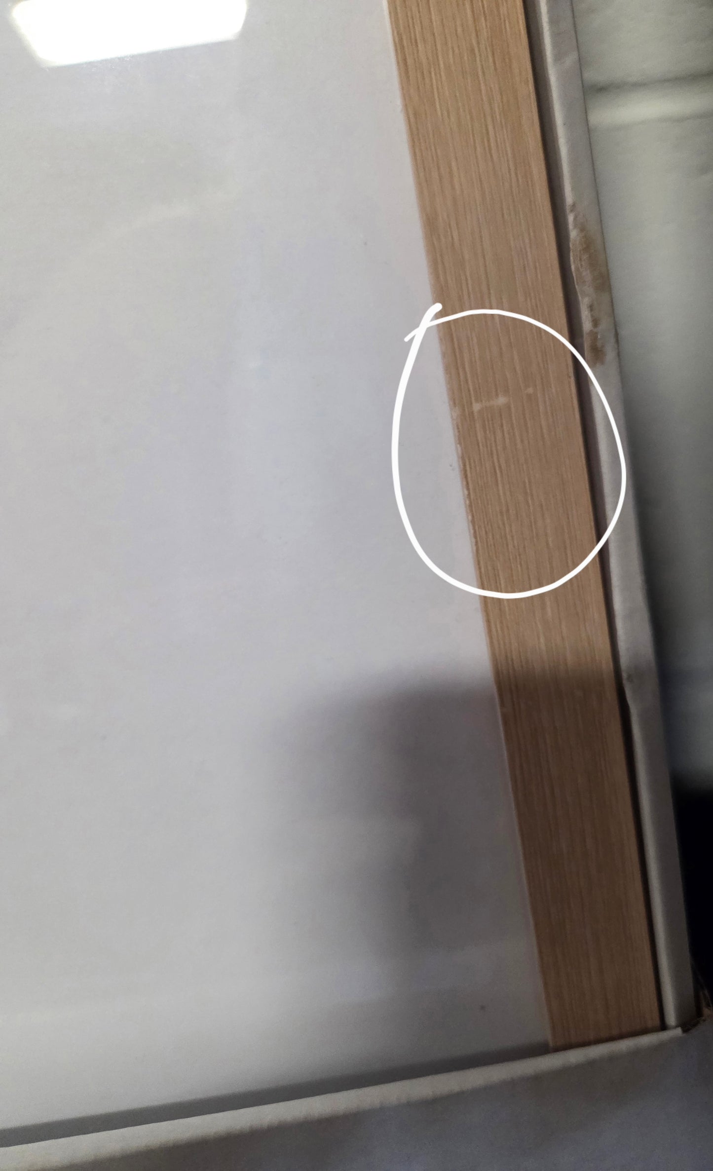 20x30" matted to 11x14" poster frame light wood - AS IS - MINOR COSMETIC FLAWS (see picture) - PICK UP ONLY
