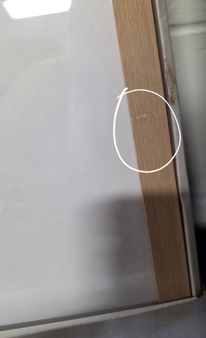 20x30" matted to 11x14" poster frame light wood - AS IS - MINOR COSMETIC FLAWS (see picture) - PICK UP ONLY