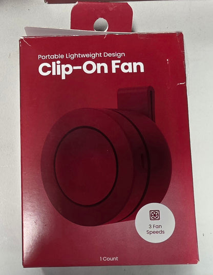 GEMS Clip on Personal Fan - Maroon - may be Damaged Box