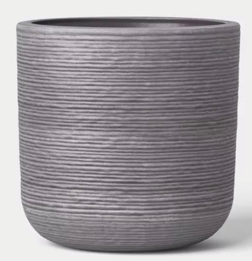 Fluted Outdoor Planter Gray 10" - Threshold™