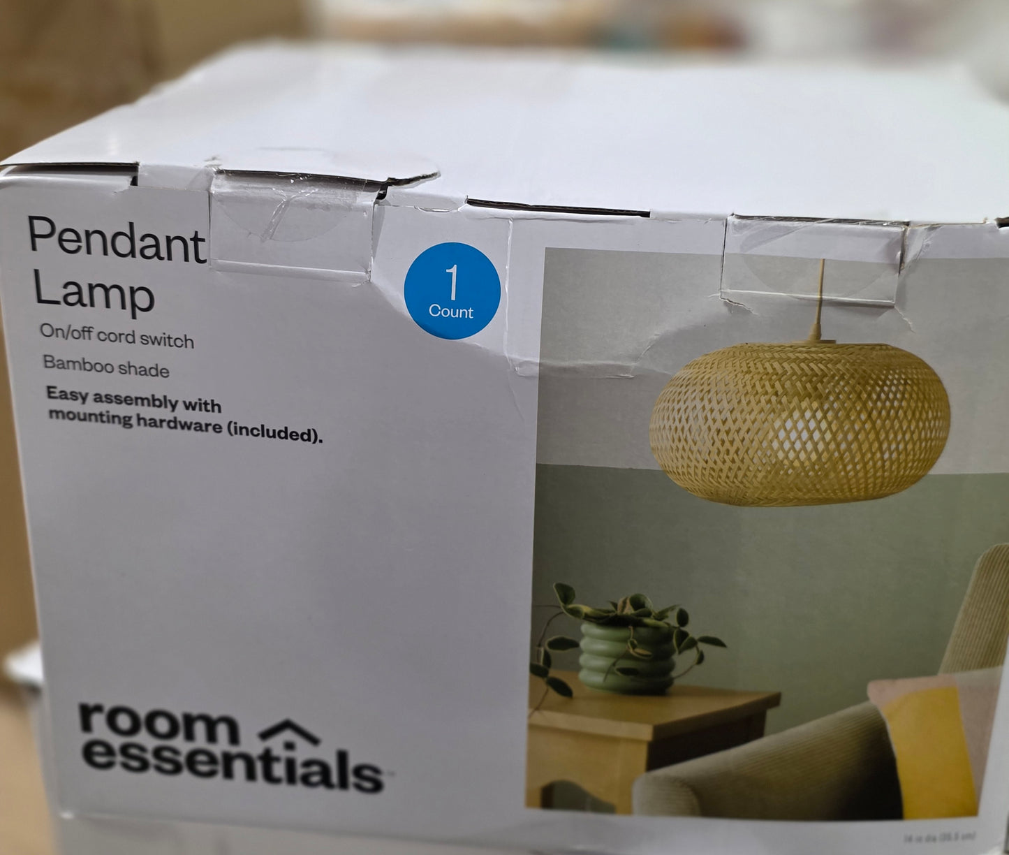 Bamboo Woven Pendant Light - Room Essentials™