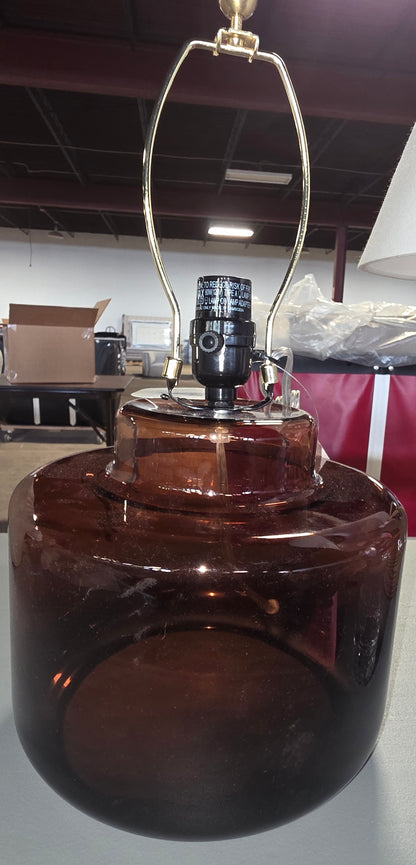 Amber Glass Table Lamp Base Only