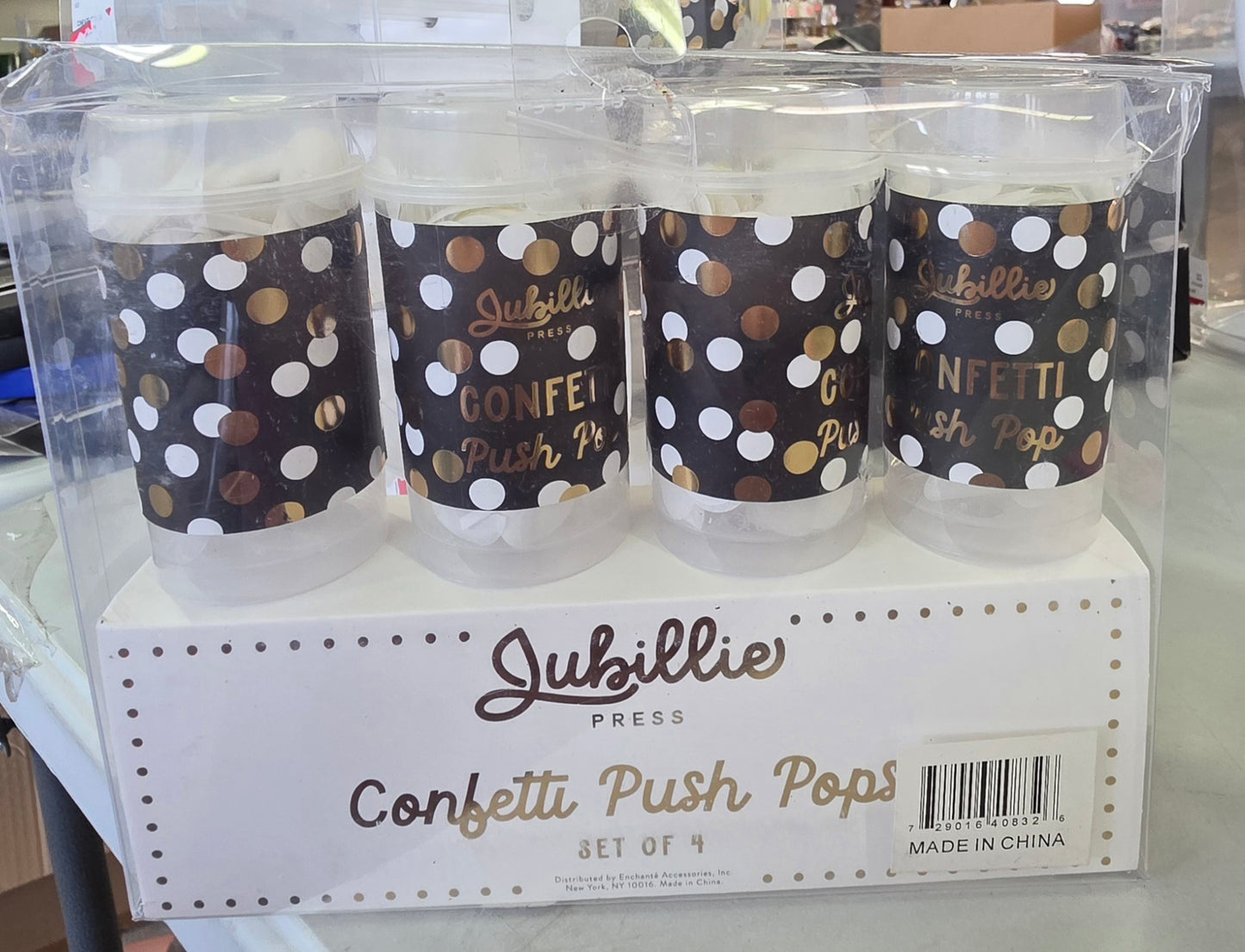 Confetti Push Pops Set of 4 per pkg