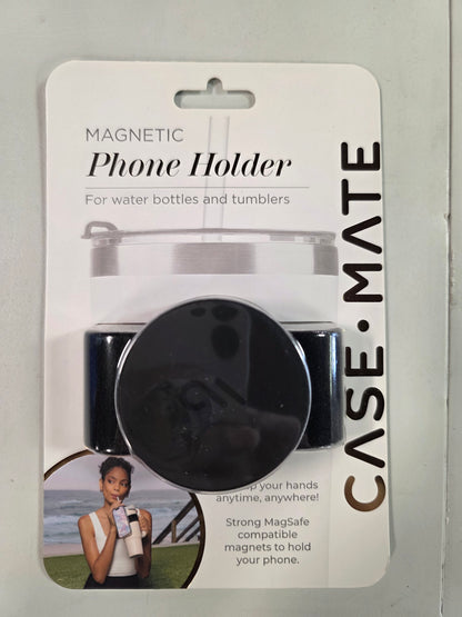 Case-Mate Magnetic Water Bottle Phone Holder - Black: Silicone & Nylon Device Mount