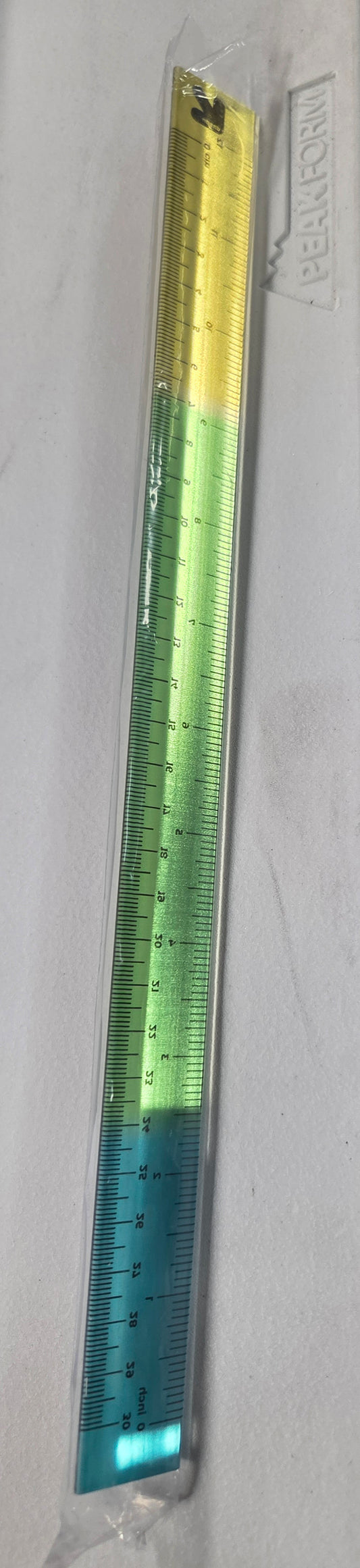 13" acrylic ruler blue/green/yellow - BTS