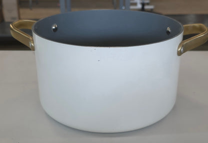 6qt Nonstick Ceramic Coated Aluminum Stock Pot with Champagne Handle Cream - Figmint™