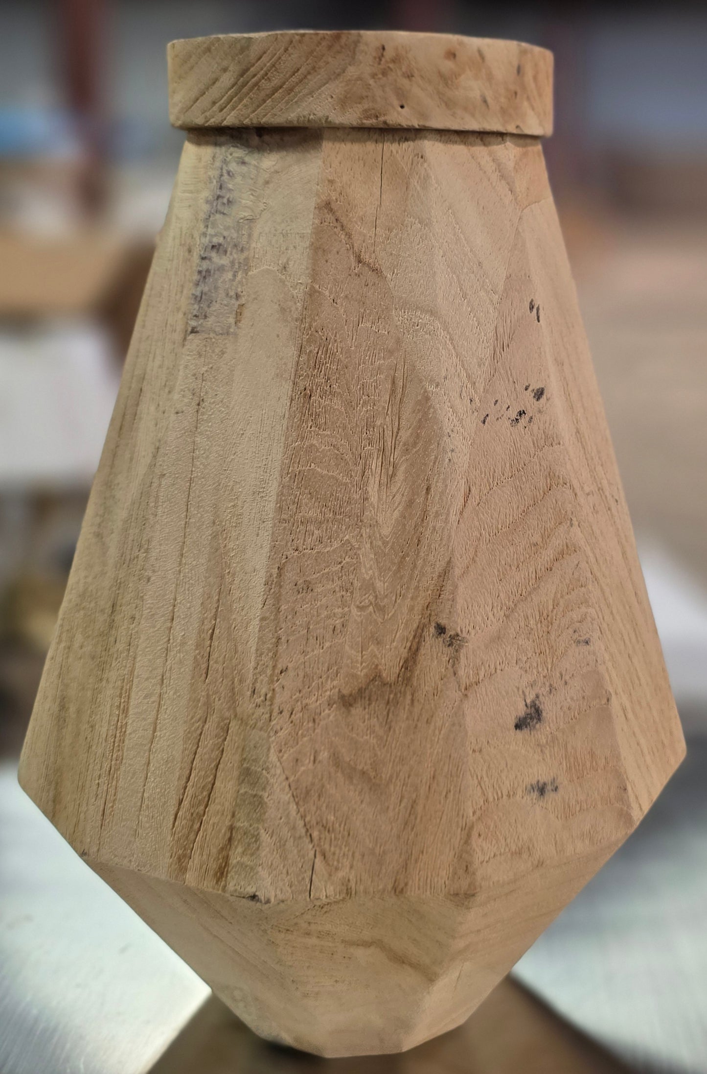 10" Tall Bleached Wood Vase - Threshold™ AS-IS